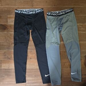 Nike Kids Performance Leggings — Black and Gray